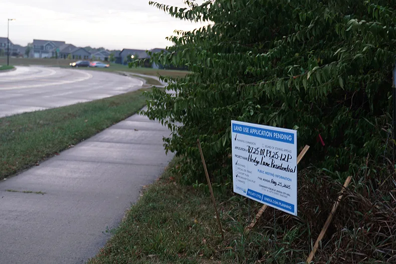 Hedge Lane Residential sign