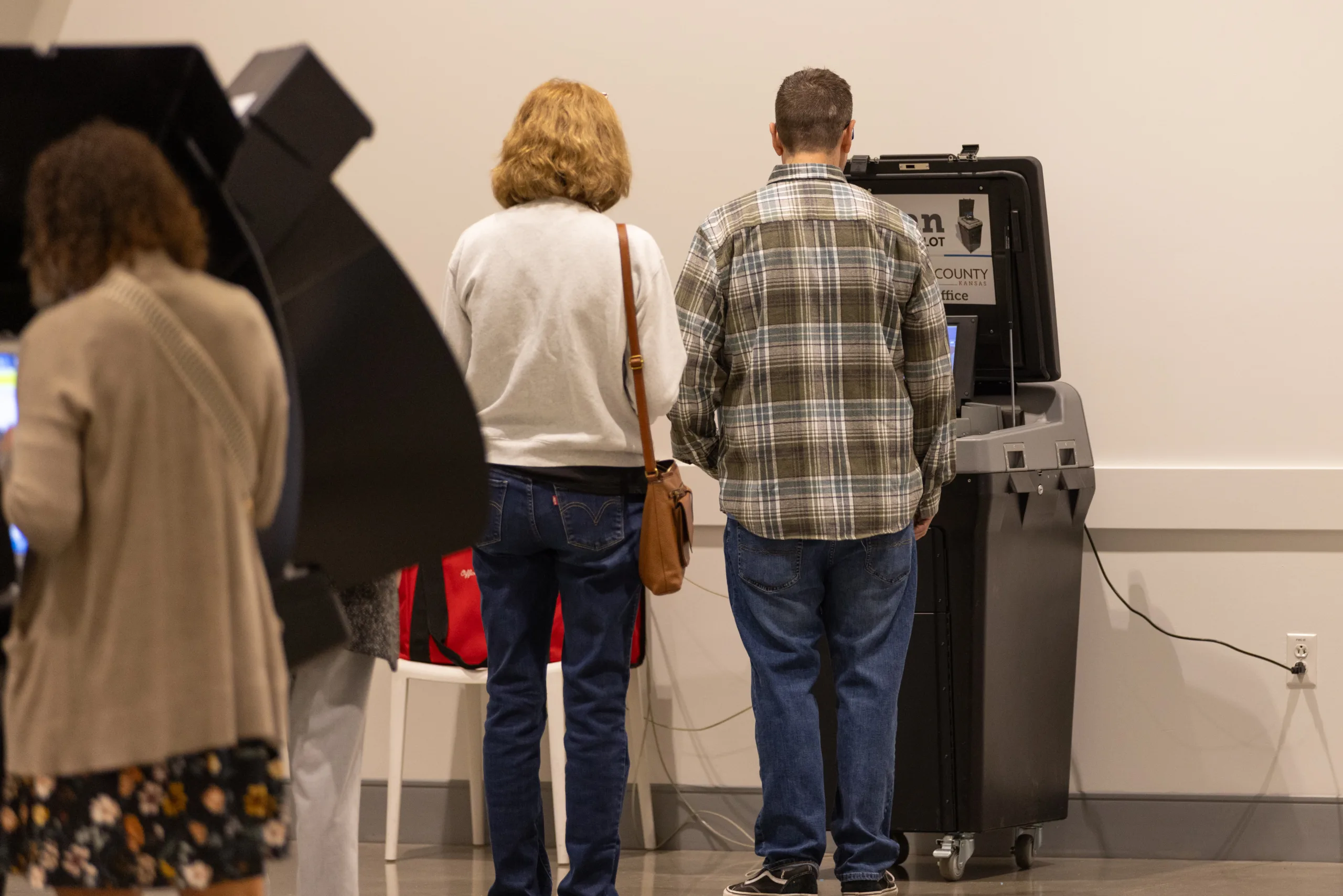 Voters cast their ballots on Election Day at the Johnson County Arts & Heritage Center in Overland Park.