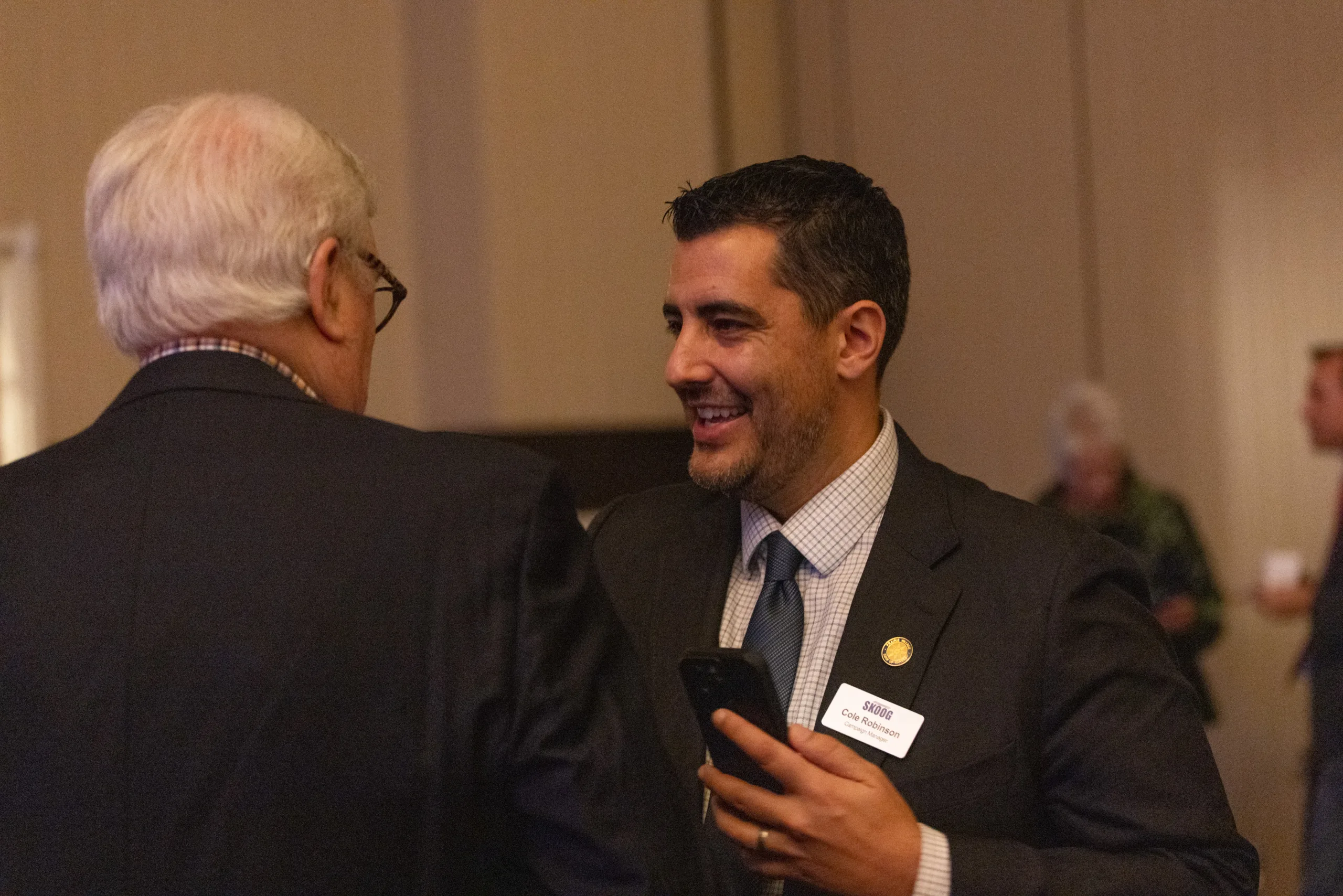 Ward 1 Councilmember Cole Robinson on Election Night 2025. Photo credit Kylie Graham.