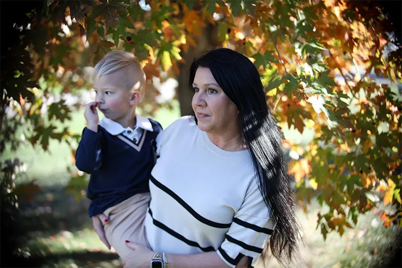 Aimee De Vries and her son, Lucas.