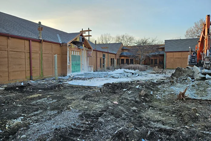 Construction at the Ernie Miller Nature Center in Olathe.