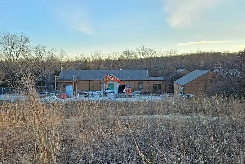 Construction at the Ernie Miller Nature Center in Olathe.