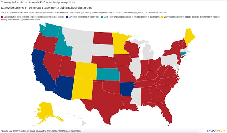 More and more states across the country are placing restrictions on cell phone use, though some policies are stricter than others.