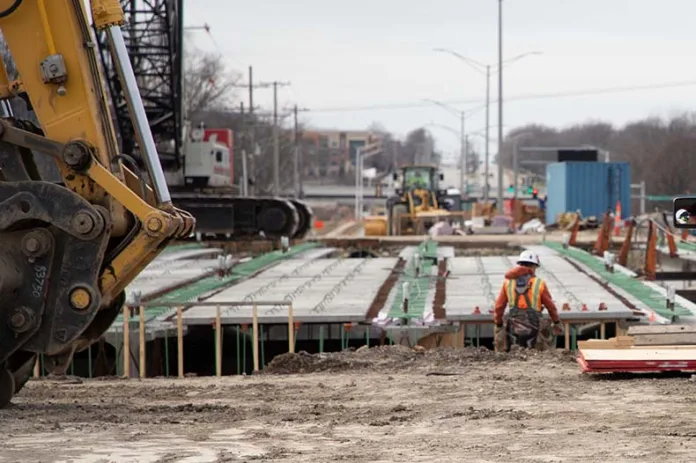 Crews are rebuilding the College Boulevard bridge over Indian Creek in Overland Park.