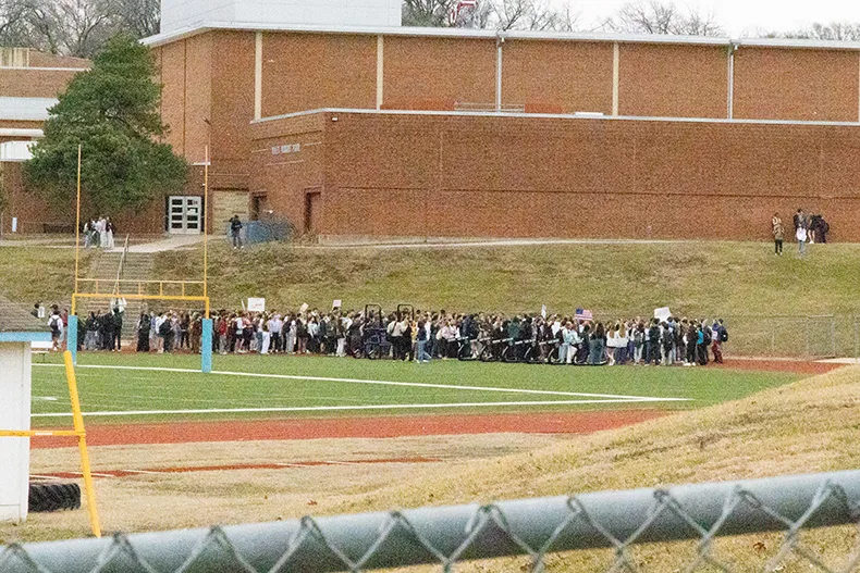 The SM East walkout on Feb. 17. Phoo credit Lucie Krisman.