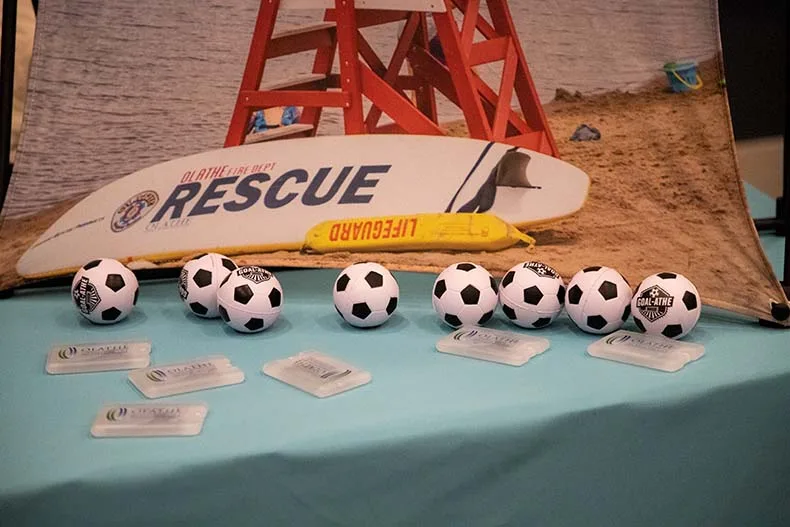 Cities from around Johnson County brought World Cup related merch for the Johnson County United World Cup 2026 rally in Overland Park.