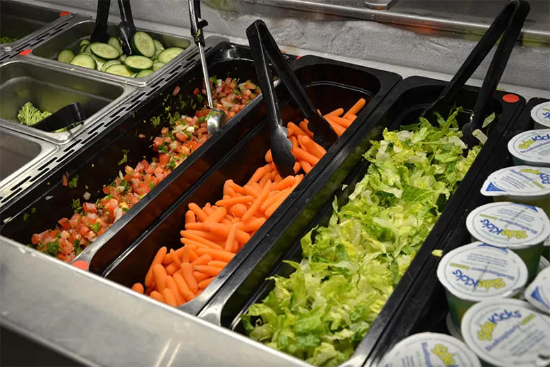 The cafeteria at Rosedale Middle School offers students produce from local farmers and homemade pico de gallo for lunch.