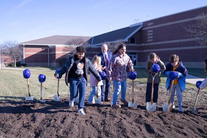 Students participated in all three December 2025 groundbreakings for the elementary school expansions as a part of the 2025 bond projects.