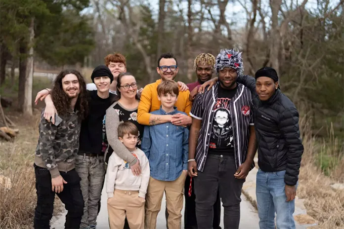 Jonathan and Katie Stahl's family has grown through years of foster care. All of the boys pictured here are considered their children, most of whom were at one point in foster care. Their first adopted son is not pictured.