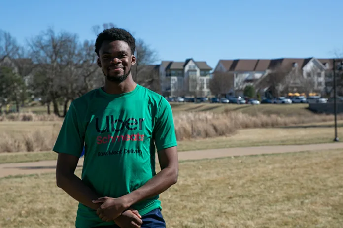 Alex Omorodion, a Missouri resident who is an avid soccer play and fan, at Meadowbrook Park on Feb. 27.
