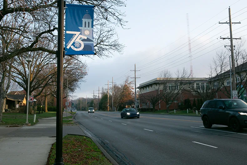 Mission Road at Somerset Drive, which falls along the parade route on May 2. Photo credit Juliana Garcia. 