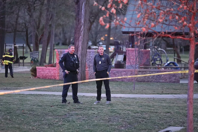 Armed disturbance ends with fiery crash at Prairie Village park