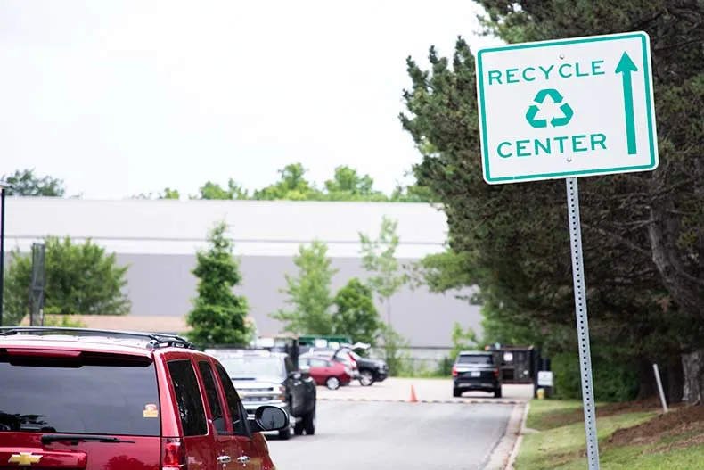 The recycling center in Overland Park accepts a variety of materials.