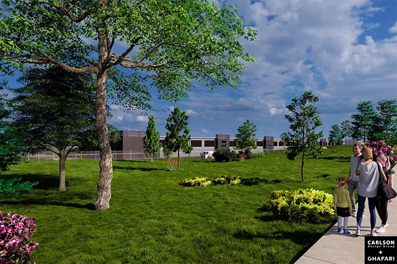 A design concept of what Digital Realty's data center could look like.