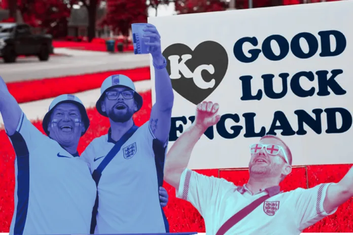 Yard signs have started popping up in Prairie Village, welcoming the England World Cup squad, which will stay at a hotel at Meadowbrook Park during the tournament. Photo illustration Kyle Palmer.