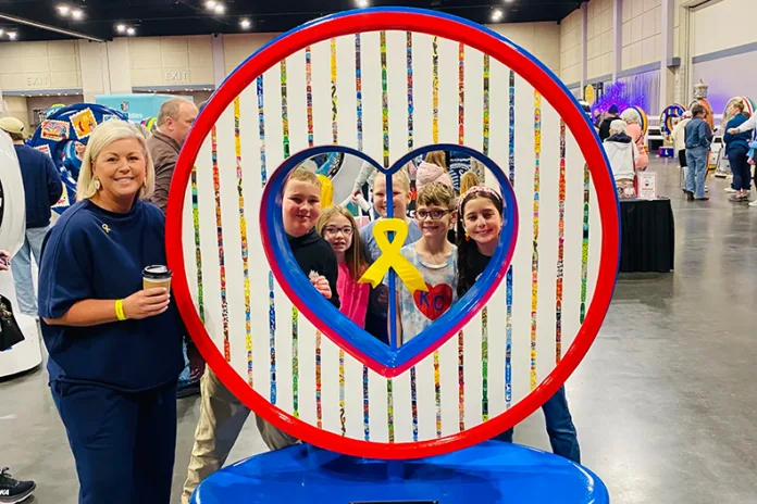 Prairie Center art teacher Lindsay Frack with 