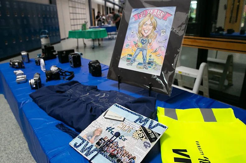 Some of the momentos on display at Habiger's retirement party. Photo credit Juliana Garcia. 