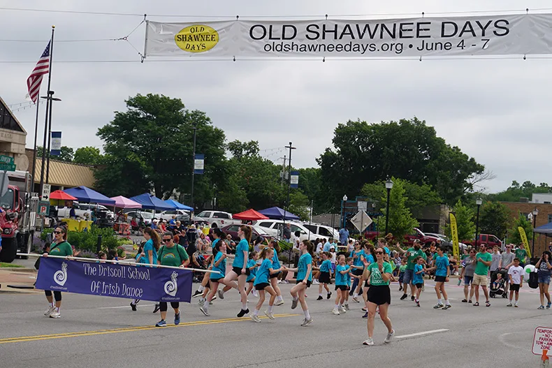 The Driscoll School of Irish Dance performs at the Old Shawnee Days Parade. Photo credit Andrew Gaug.
