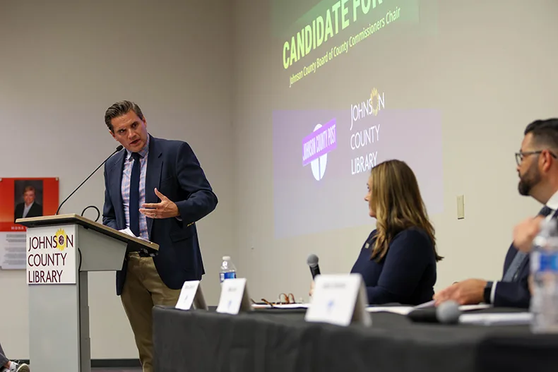 Kyle Palmer, editor of the Post, moderated the forum on Tuesday, June 30, for candidates seeking the county chair seat.