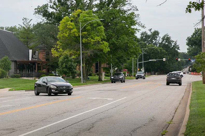 83rd Street in Prairie Village between Mission Road and Somerset Drive. Photo credit Juliana Garcia. 