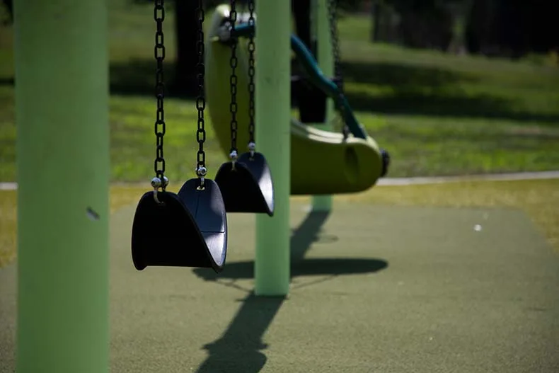 The swings at Bluejacket Park.