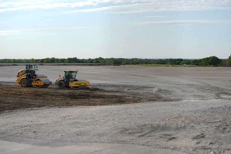 The site at the northwest corner of 103rd Street and Edgerton Road, just south of Kansas Highway 10 and west of the Panasonic plant, has been fenced off and leveled for construction on Beale Infrastructure’s incoming data center.