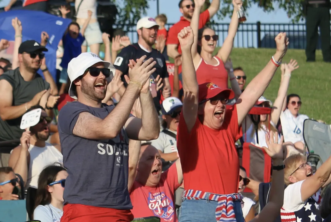 Despite heat, hundreds bring ‘energy’ to JoCo World Cup watch party and see U.S. win