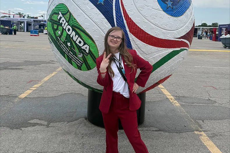 Lola Kernell at a World Cup match in Kansas City. Photo credit Amanda Myers.
