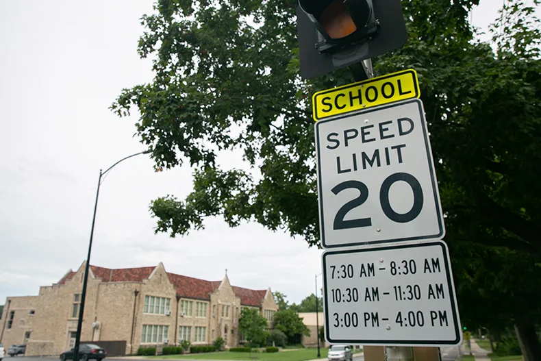 More than a year after a car hit 2 kids, Fairway extends school zone near St. Agnes