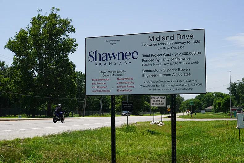 Midland Drive Reconstruction Project sign