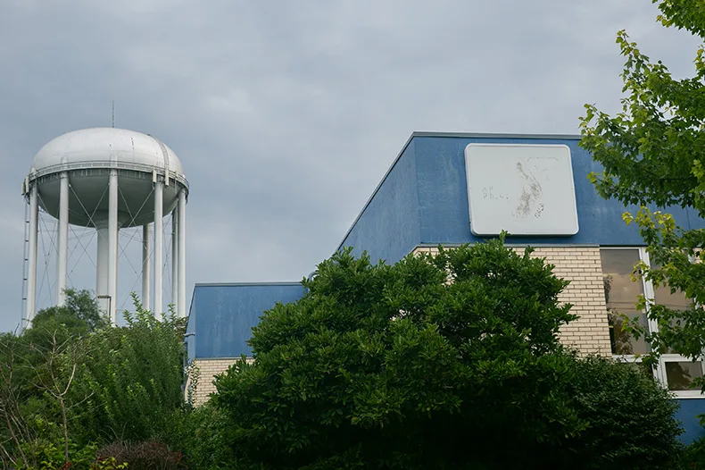 The old Paul Henson YMCA in Prairie Village on a gloomy July morning. Photo credit Juliana Garcia.