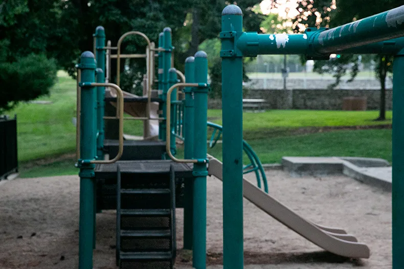 The play equipment at Joe D. Dennis Park. Photo credit Juliana Garcia. 