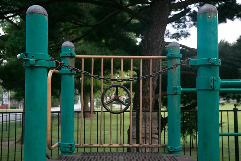 Part of the play equipment at Joe D. Dennis Park in Westwood. Photo credit Juliana Garcia. 