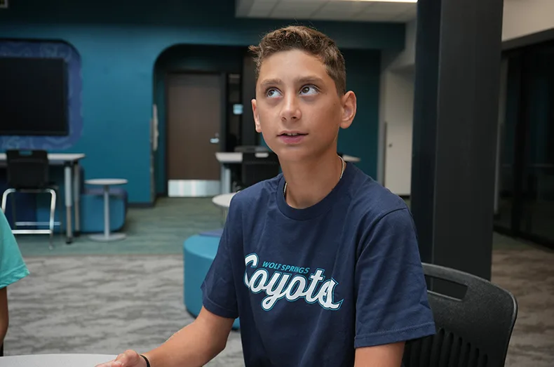 Incoming Wolf Springs eighth grader Theo Draper said he’s excited to use the new library this school year.