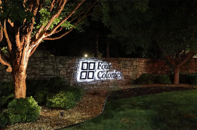 An entrance to the Four Colonies Homes Association at 81st and Quivira. Photo credit Mike Frizzell. 