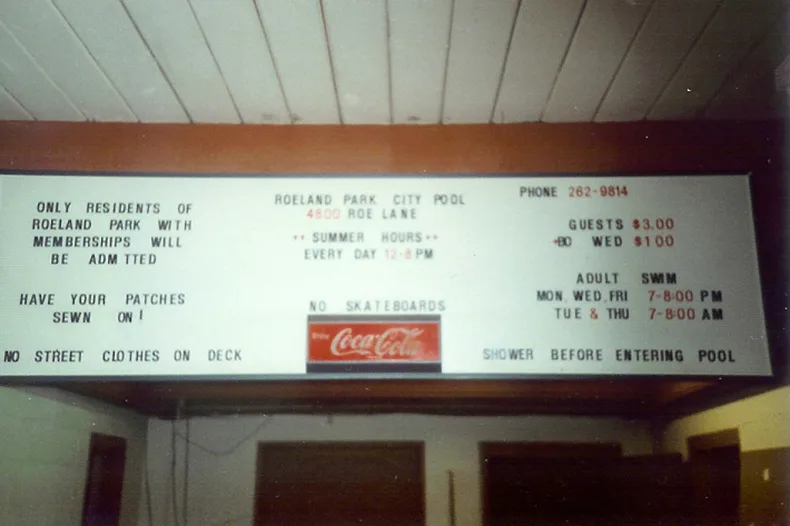 A sign at the old Roe Pool. Photo courtesy the city of Roeland Park. 