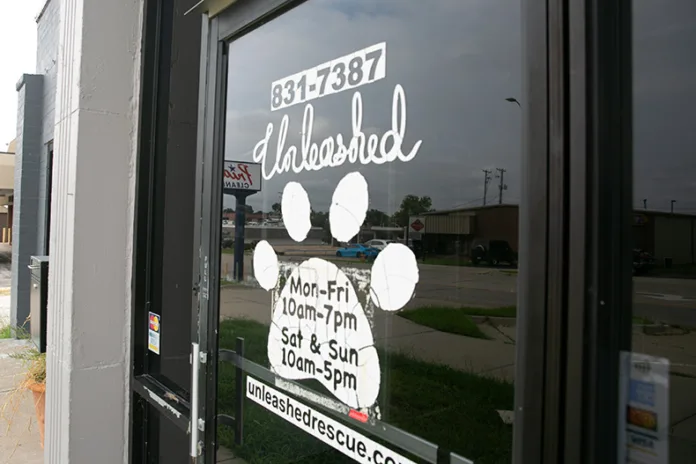 The door sign on the old Unleashed space in Mission in August 2026. Photo credit Juliana Garcia.