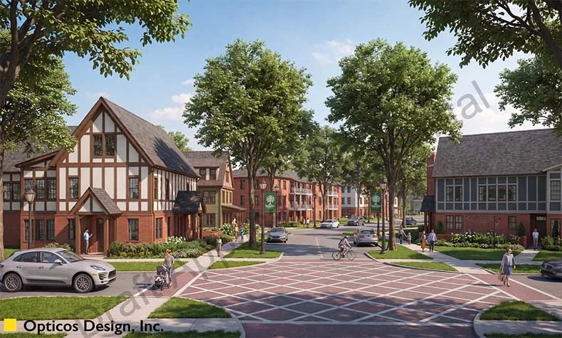 More than 1,200 new housing units, including townhomes and apartments, are proposed in the Corporate Woods redevelopment.