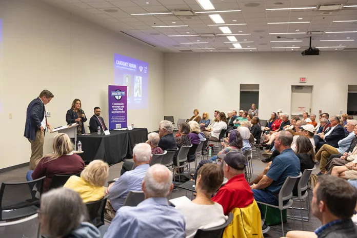 More than 80 people at the Post's forum Tuesday, Oct. 6, heard from candidates running for chair of the Johnson County Board of County Commissioners.