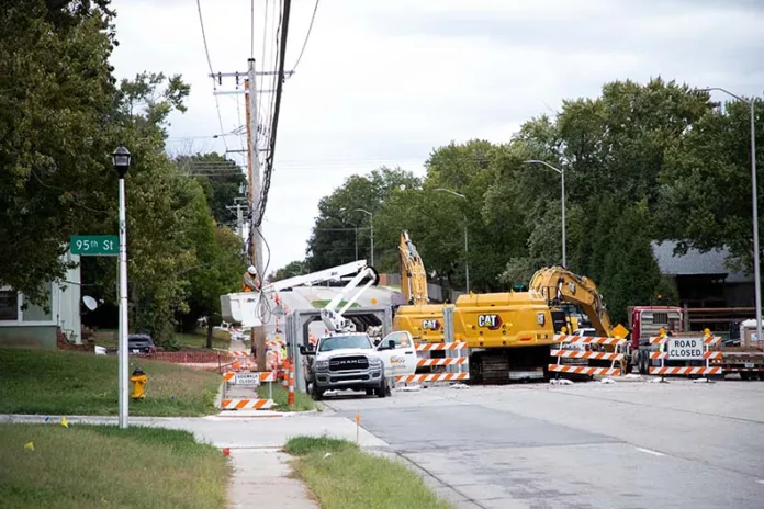95th Street is closed near Moody Park Drive in Overland Park for the final phase of a years-long stormwater project meant to address flooding in the area.
