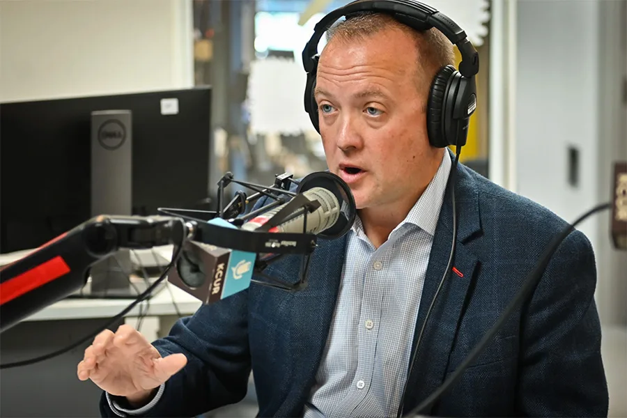 Chris Mann, a Democrat, is hoping he can unseat incumbent Kris Kobach for Kansas Attorney General. He spoke on KCUR's Up To Date on Oct. 20, 2026.