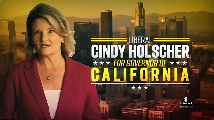 One of the attack ads used by a Republican Governor's Association superpac against Holscher says she wants to turn Kansas into California. 
