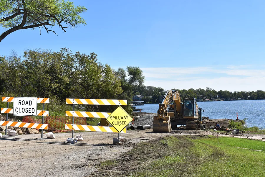 A spillway rebuild project is underway at Gardner Lake.
