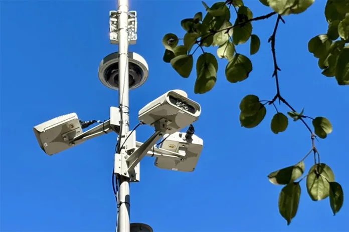 Automated license plate reader cameras along State Line Road in Johnson County, Kansas. Photo credit Sam Zeff/KCUR 89.3.